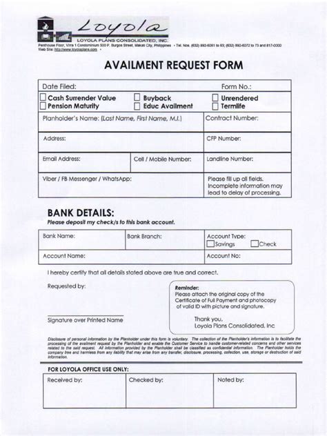 lpci availment form